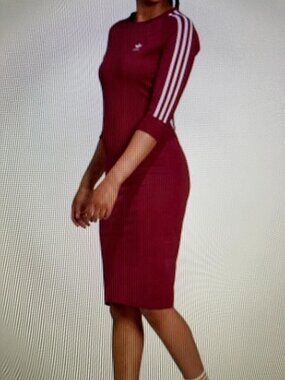 Adidas Adicolor Classics Dress in Victory Crimson Women Size L w/FLAWS***